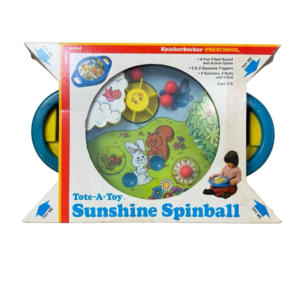 Vintage 1979 Knickerbocker Preschool Sunshine Spinball Tote-A-Toy Game